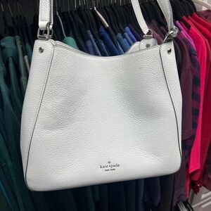 Kate Spade Gray Pebbled Leather Shoulder Bag